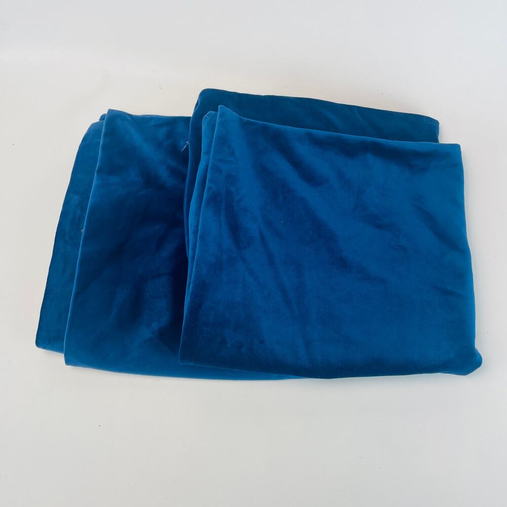 Square Velvet Pillow Case Covers Blue Zipper Opening